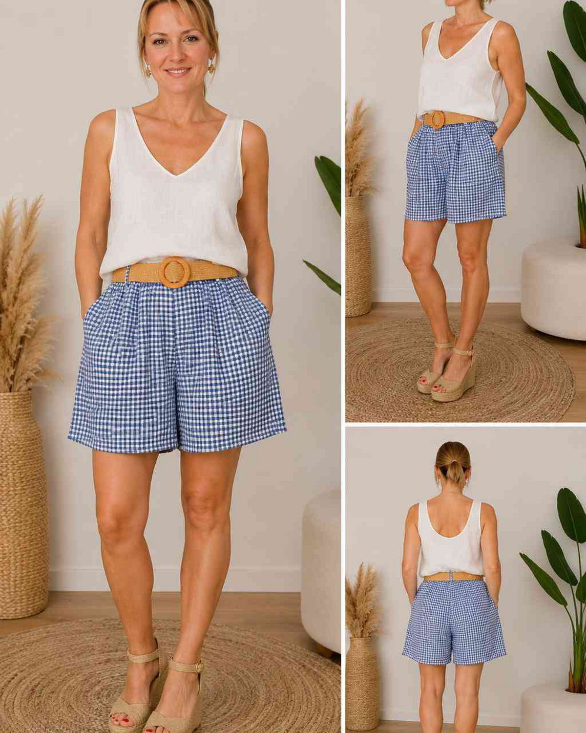 PANTALON CORTO CUADROS